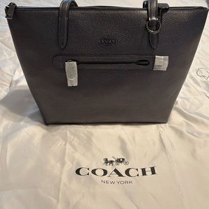 Coach 23592 Grey Metallic Ivy Leather Tote - New w/Tags